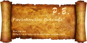 Pavlekovics Bulcsú névjegykártya